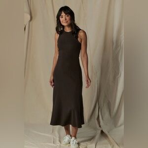 The Normal Brand Vintage Thermal Midi Dress in Umber
